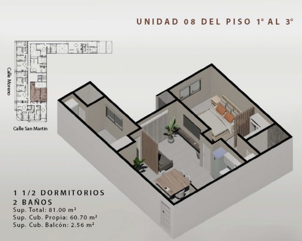 Edificio Florencia, unidades de 1, 2 y 3 dormitorios. VENTA EN POZO. ENTREGA Y FINANCIACION EN 72 CUOTAS